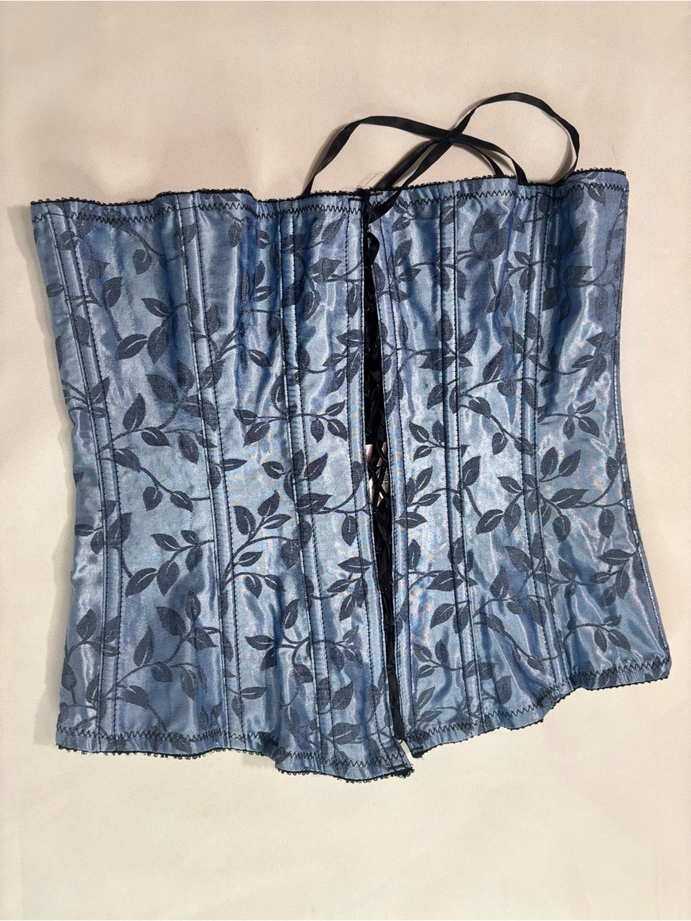 Victoria's Secret Blue Floral Satin Corset